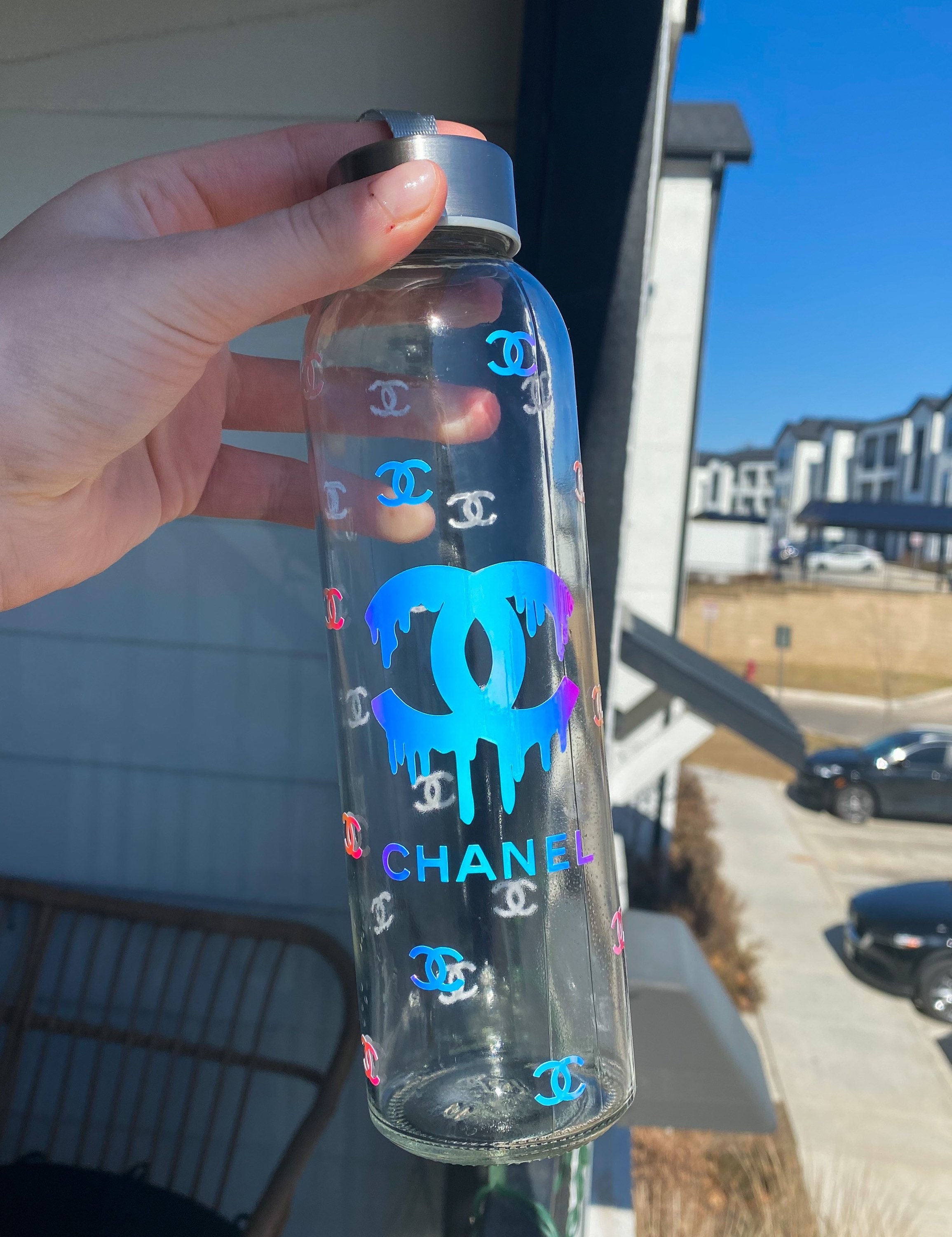 Holographic Custom Glass Bottle Etsy