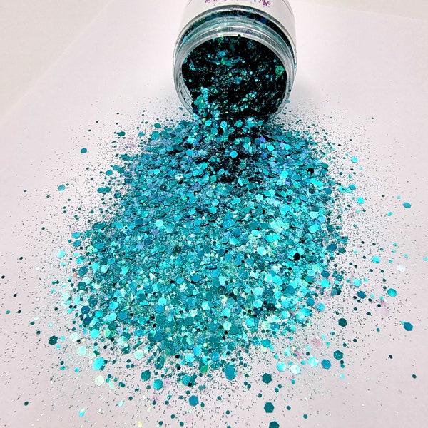 Glitter Mix - Voyage | Sparkly Teal Green | Resin Art | Slime | Festival Fun | Nail or Body Glitter | Crafts | Tumbler Making