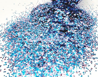 Glitter - Bubble Bath - Blue and Pink Fine Size Metallic | Ideal for Resin Art | Tumbler Decorating  | Arts & Crafts | Jewellery