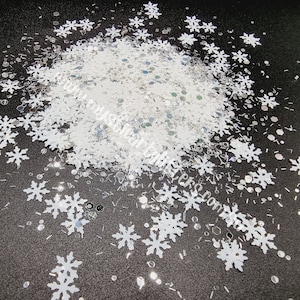 Glitter - White Christmas | Resin Art | Confetti | Festival Fun | Nail or Body Glitter | Crafts | Tumbler