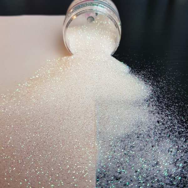 Glitter - White Snow Dust | Extra fine Iridescent | Resin Art | Slime | Festival Fun | Nail or Body Glitter | Crafts | Tumbler