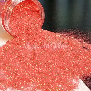 Glitter - Vivid Coral | Iridescent Ultra fine | Resin Art | Slime | Festival Fun | Nail or Body Glitter | Crafts | Tumbler Making