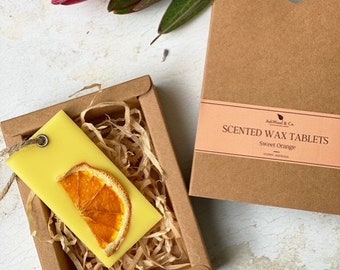 Sweet Orange Highly Scented Wax Tablet | Indoor Soy Wax Air Freshener | Beautiful Botanical Gift Sachet | Teacher Gift | Stocking Stuffer