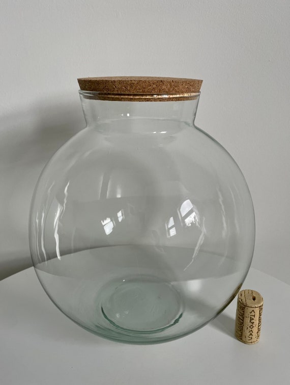Handmade FISH BOWL Glass Terrarium Jar With or Without Cork