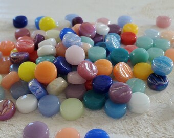 100 Rainbow Mini Round Mosaic Dots 8mm