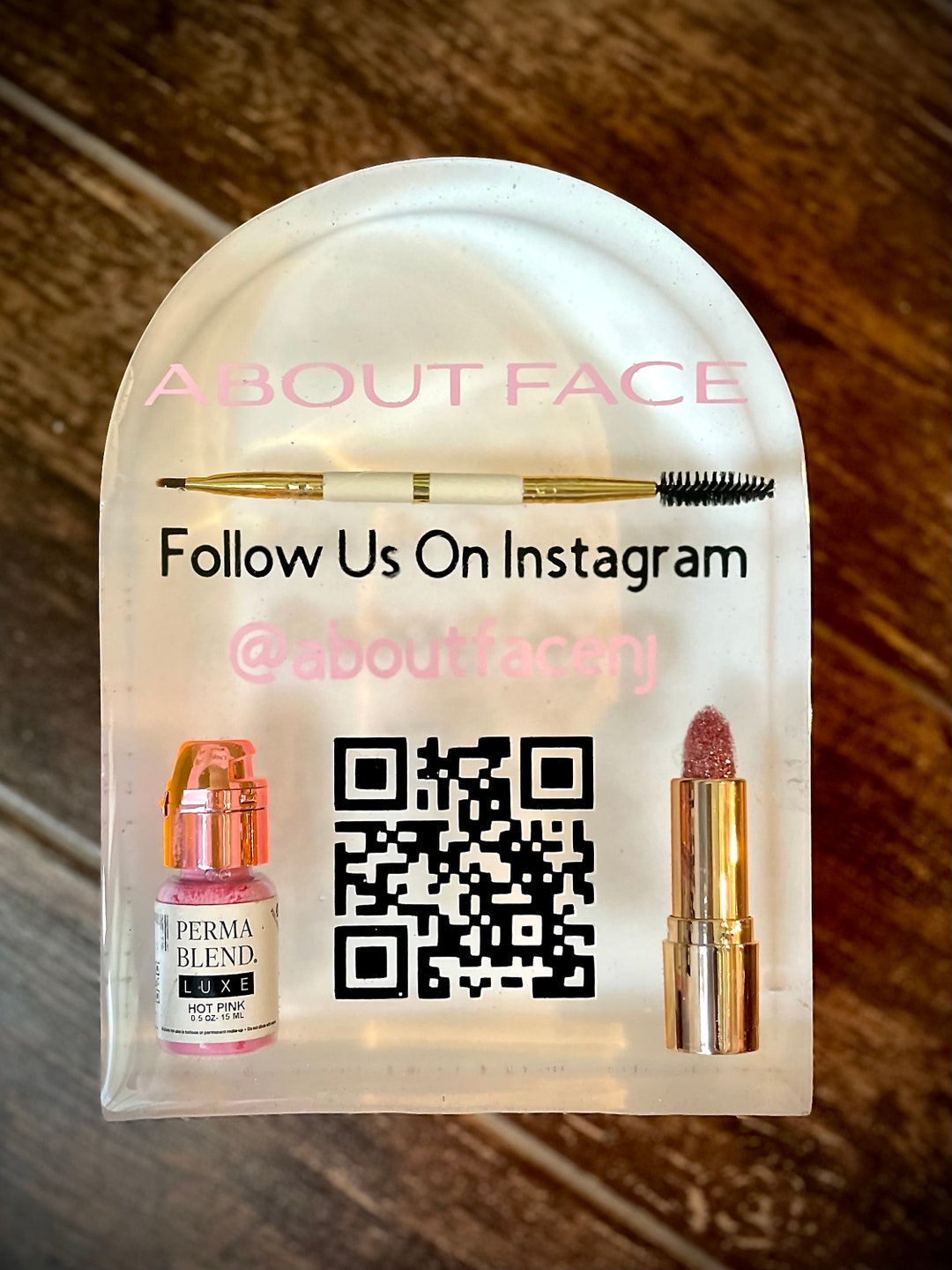 Permanent Makeup Artist Gift, PMA, Display, Arched QR Code Social Media ...
