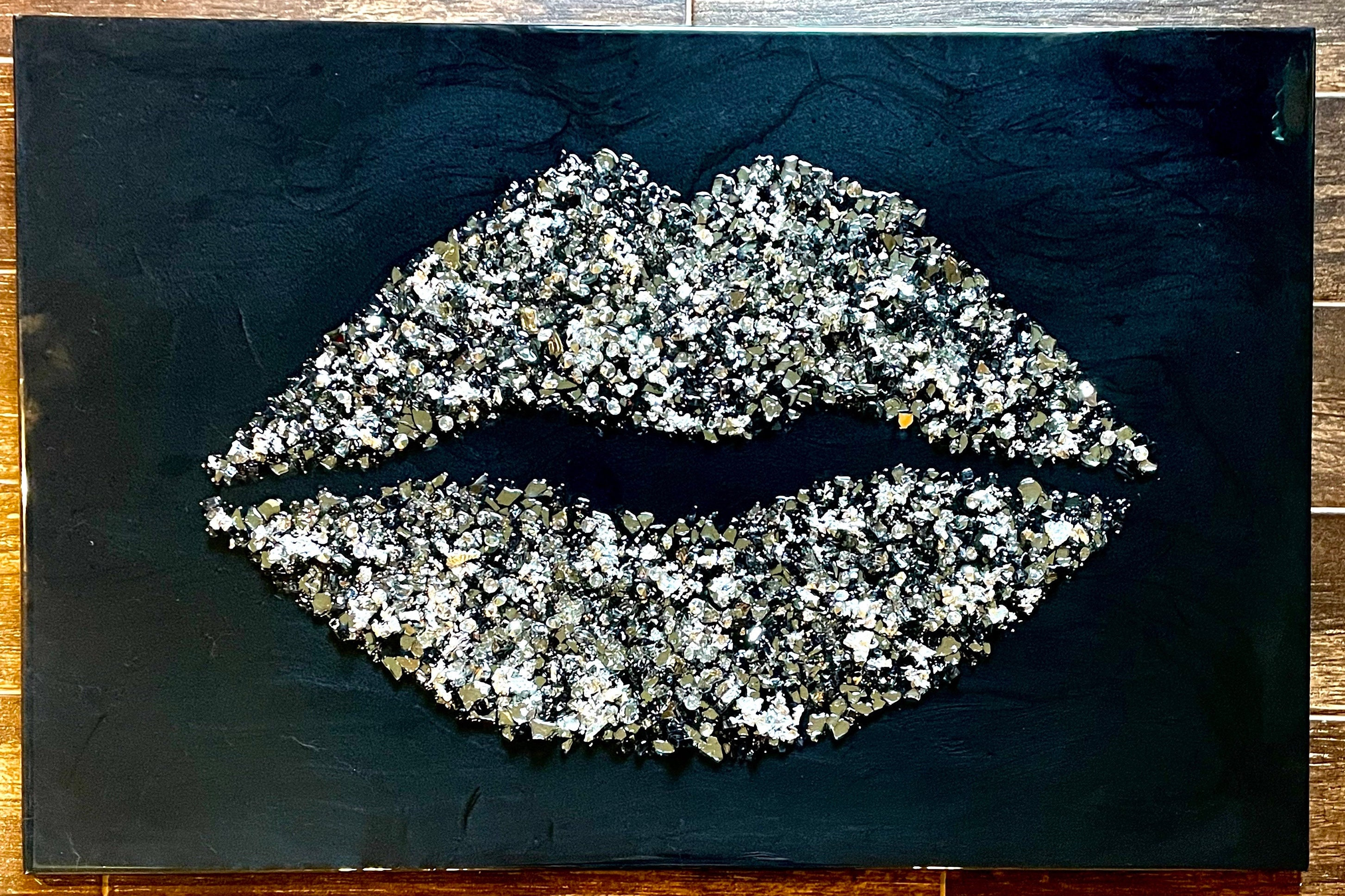 Modern Wall Art, Med Spa, Office Decor, Lips, Bling, Resin Art, Aesthetics, Nurse gift, syringes, needle, Wall piece, chic, Glam, home decor