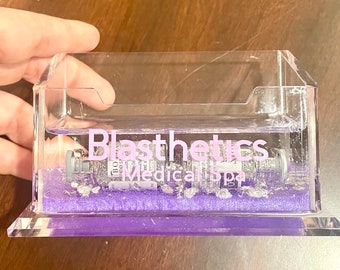Business Card Holder Display, Purple,Aesthetic Nurse,Botox, Vials, Nurse Gift, Office Decor, Nurse Injector, Med Spa, Desk Decor, Decoration