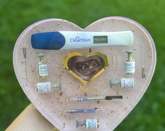 IVF Art, Fertility Heart, In vitro, Sonogram Picture, Newborn Gift, Nursery Decor, Baby Room Ideas, Sentimental Gift, Mother Gift