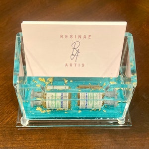 Business Card Holder Display,  Blue, Aesthetic Nurse, Vials, Nurse Gift, Office Decor, Nurse Injector, Med Spa, Desk Decor, Decoration