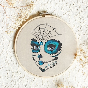 Mexican Catrina Skull Halloween- Cross Stitch Pattern