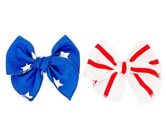 4th of July Party Bows / 4th of July Bow / Summer Bow / Baby Bow / Baby Headband / Toddler Bow / Toddler Hair Clip / Little Girl Bow