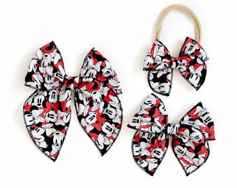Minnie Mouse Bow / Disney Party Bow /  Baby Bow / Baby Headband / Toddler Bow / Toddler Hair Clip / Little Girl Bow