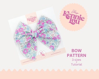 Party Bow Pattern / Party Bow Tutorial / Party Bow / Baby Bow / Baby Headband / Toddler Bow / Toddler Hair Clip / Little Girl Bow