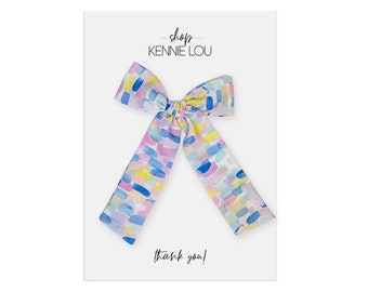 Pastel Stripe Schoolgirl Bow / Spring Bow / Baby Bow / Baby Headband / Toddler Bow / Toddler Hair Clip / Little Girl Bow