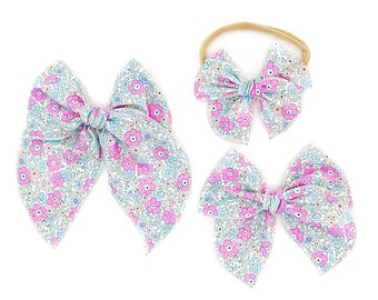 Summer Blossom Party Bow / Summer Bow / Baby Bow / Baby Headband / Toddler Bow / Toddler Hair Clip / Little Girl Bow