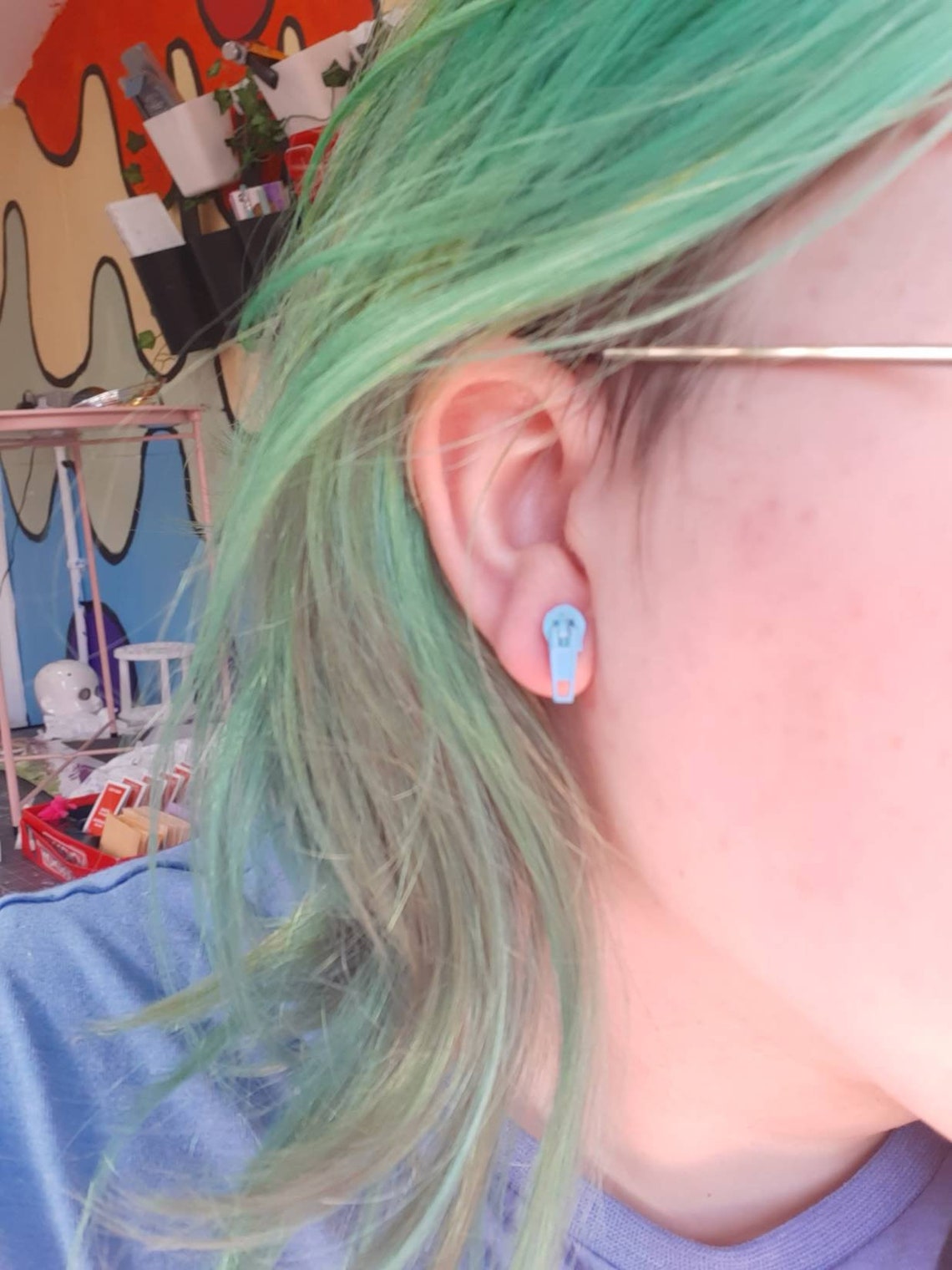 Colourful zipper earrings Etsy