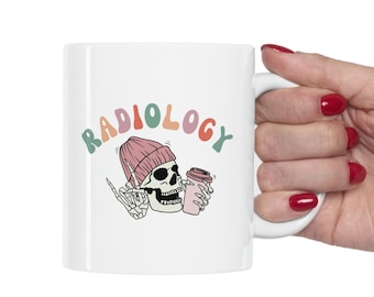Radiology, Radiologist, Tech Colorful Cute Skeleton Coffee Ceramic Mug 11oz