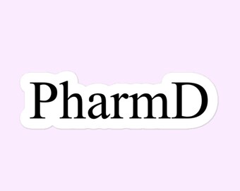 Autocollants PharmD, pharmacien, docteur en pharmacie, autocollants sans bulles