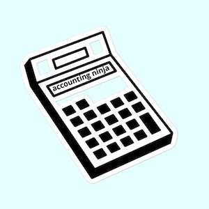 Pegatina de calculadora ninja de contabilidad, contador, contabilidad, CPA, pegatinas sin burbujas de finanzas