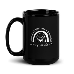 Vice President Dainty Rainbow Black Glossy Mug