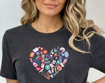 T-shirt à manches courtes en jersey unisexe Medical Healthcare Heart