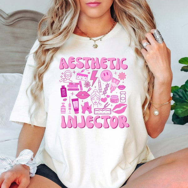 Aesthetic Injector Pink Retro Groovy Unisex Heavy Cotton Tee