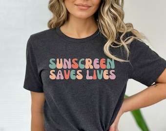 Sunscreen Saves Lives Colorful Skincare Dermatology Unisex Jersey Short Sleeve Tee