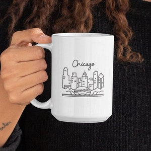 Chicago Skyline Bean Ceramic Mug 15oz