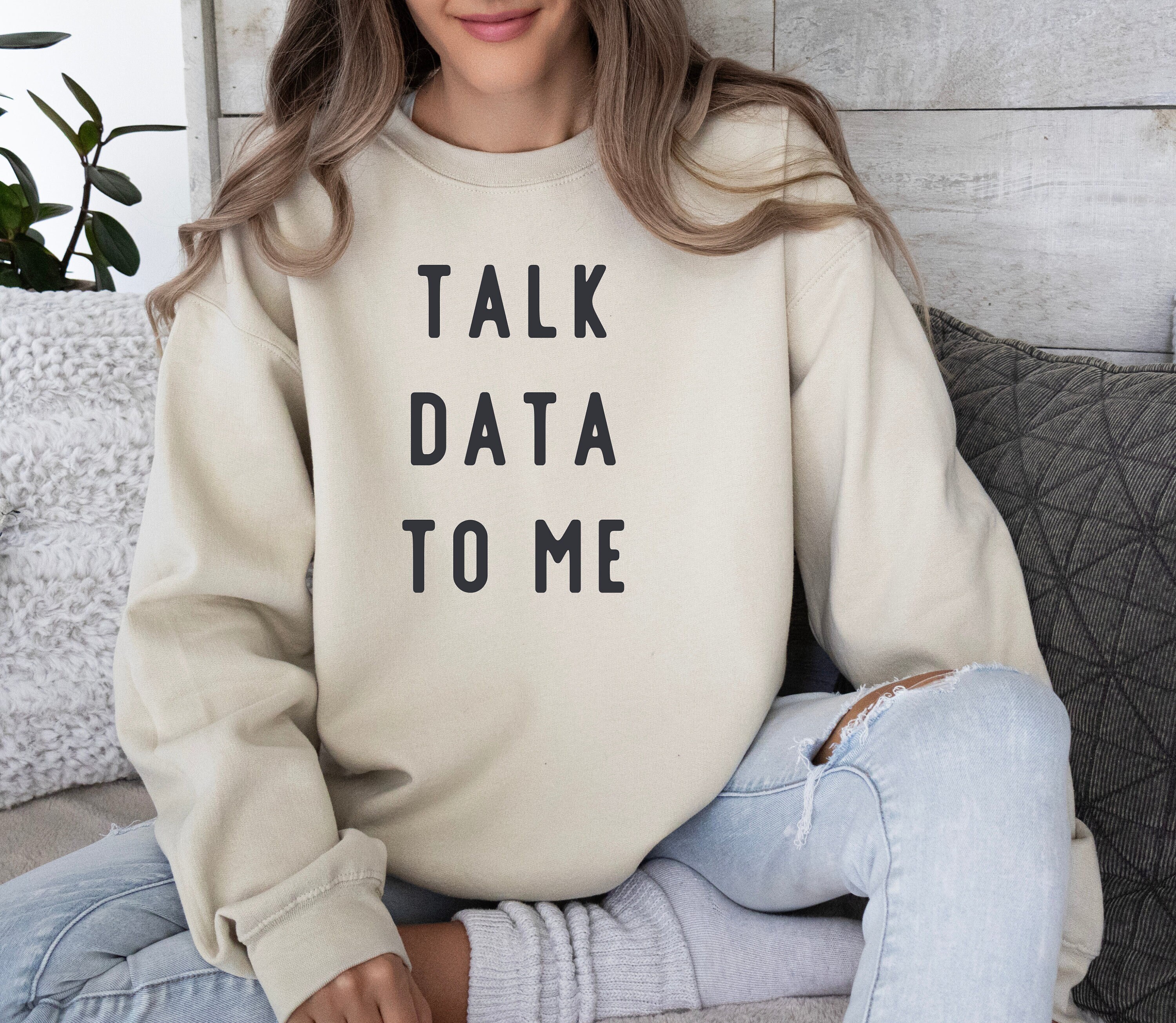 Talk Data To Me, Data, Data Analytics, Funny, Funny Data Shirt, Data Shirt, Statistics, Gift, Data, Unisex Heavy Blend™ Crewneck Sweatshirt