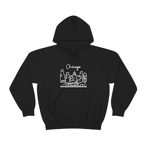Chicago City Skyline Hoodie Unisex Heavy Blend Hooded Sweatshirt