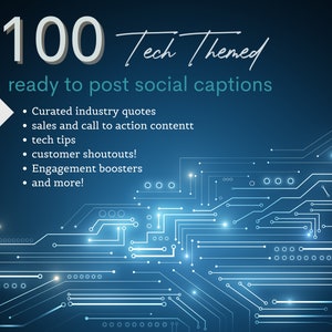 100 Posts for technology, website, IT, social media, and all tech-based industries to increase engagement on social media!