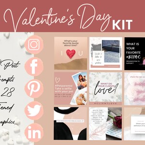 Alla hjärtans dag-kit – 28 uppmaningar och 28 bilder! Socialt innehåll för februari. Älskar sociala bilder.