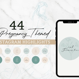 44 Pregnancy Instagram Highlight Covers | Motherhood | Doula | Birthing Coach