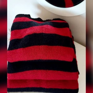 Kurt Cobain sweater, grunge Red and Black striped jumper, Nirvana pullover. Gothic, Rock, Authentic, 90's oldies image 2