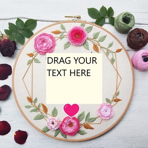 Customizable Floral Embroidery Hoop Art ,botanical Wall Art Hanging ...