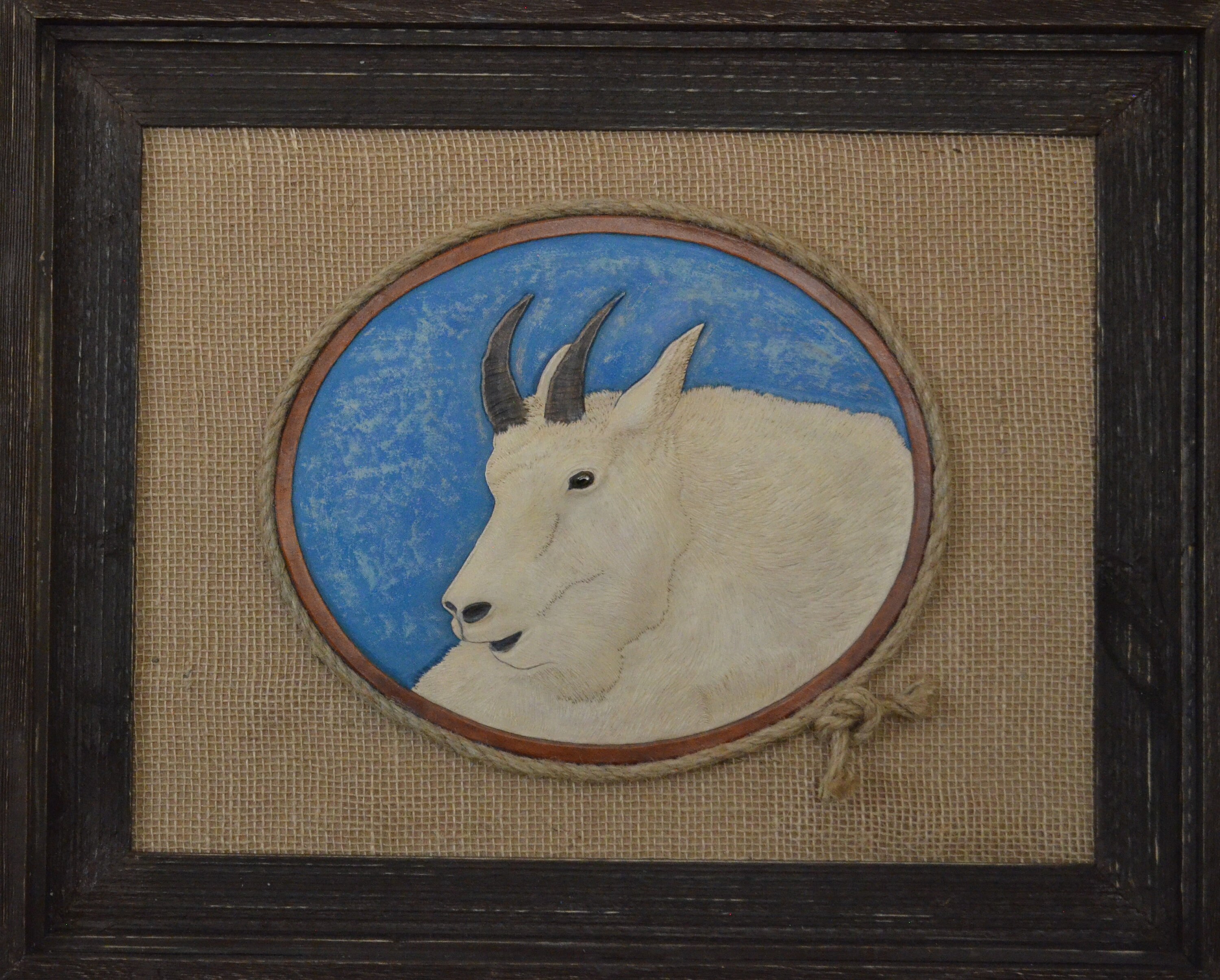Mountain goat leather wall art handtooled embossed and Etsy