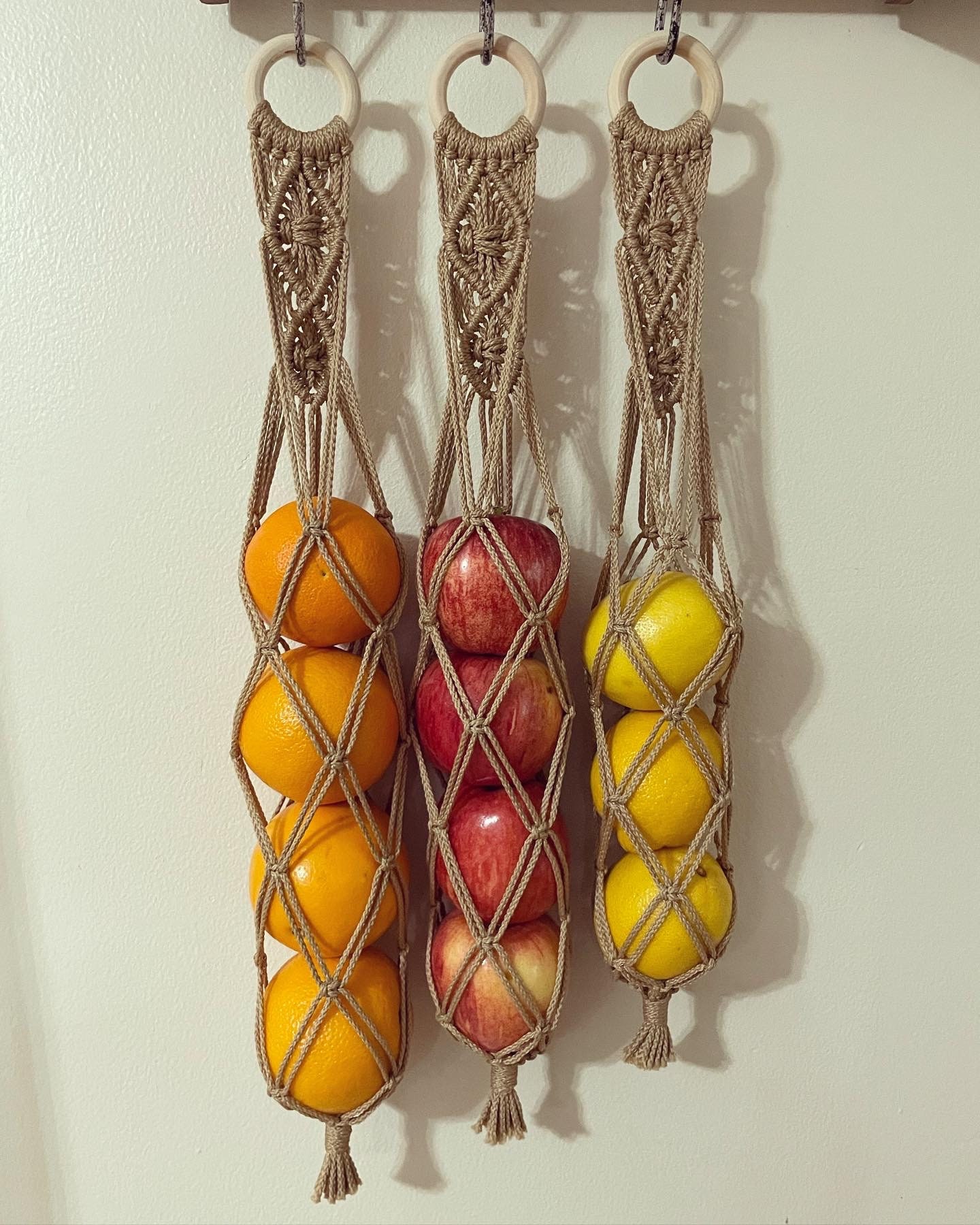 MACRAME PRODUCE SLEEVE Fruit Hanger Macrame Garlic Stocking Etsy UK