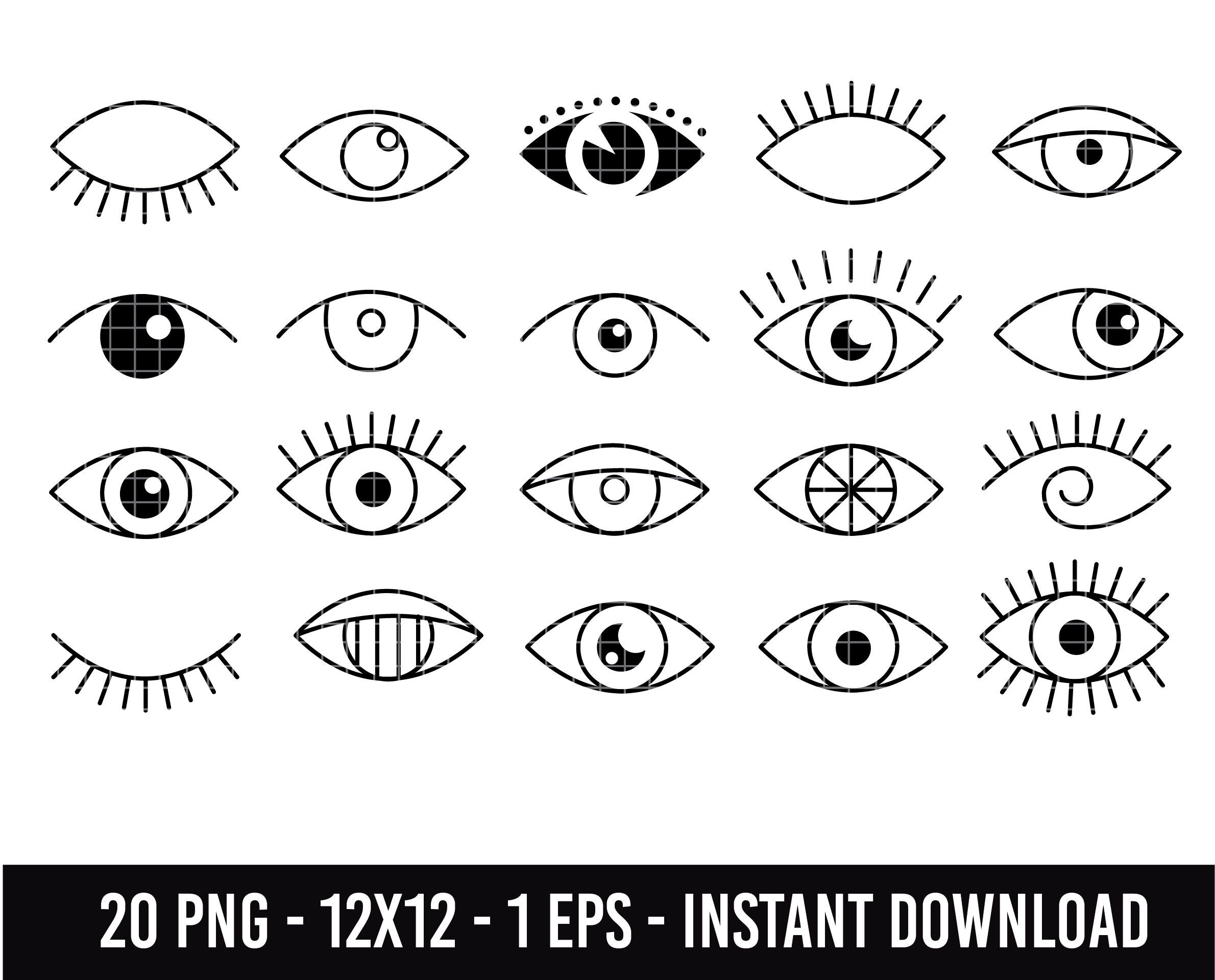 Cod75celestial Line Art Eye Cliparts /eye Clipart/ Evil Etsy