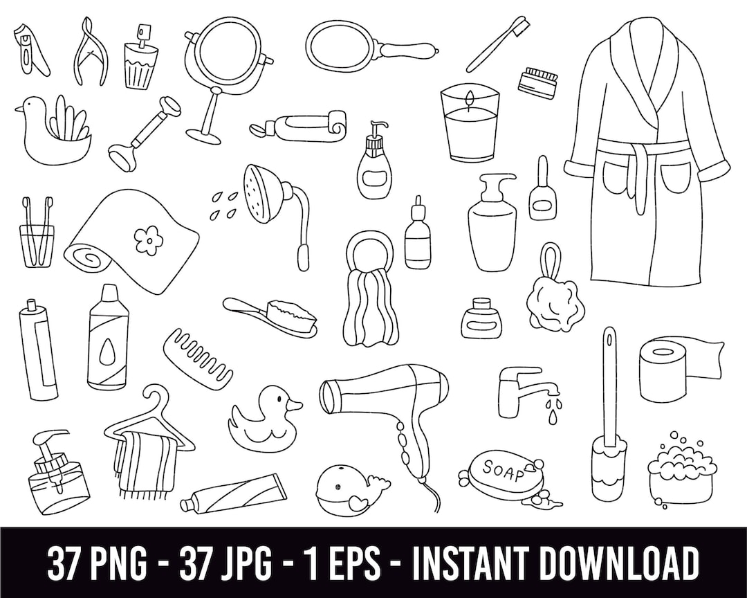 COD273 Shower Clipart, Bath Time Clipart, Shower Time Clipart, Shower Stickers, Planner Girl