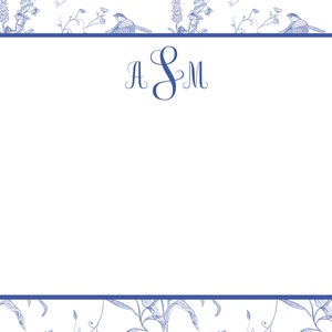 Aangepaste Monogram Stationery | Blauwe Williow