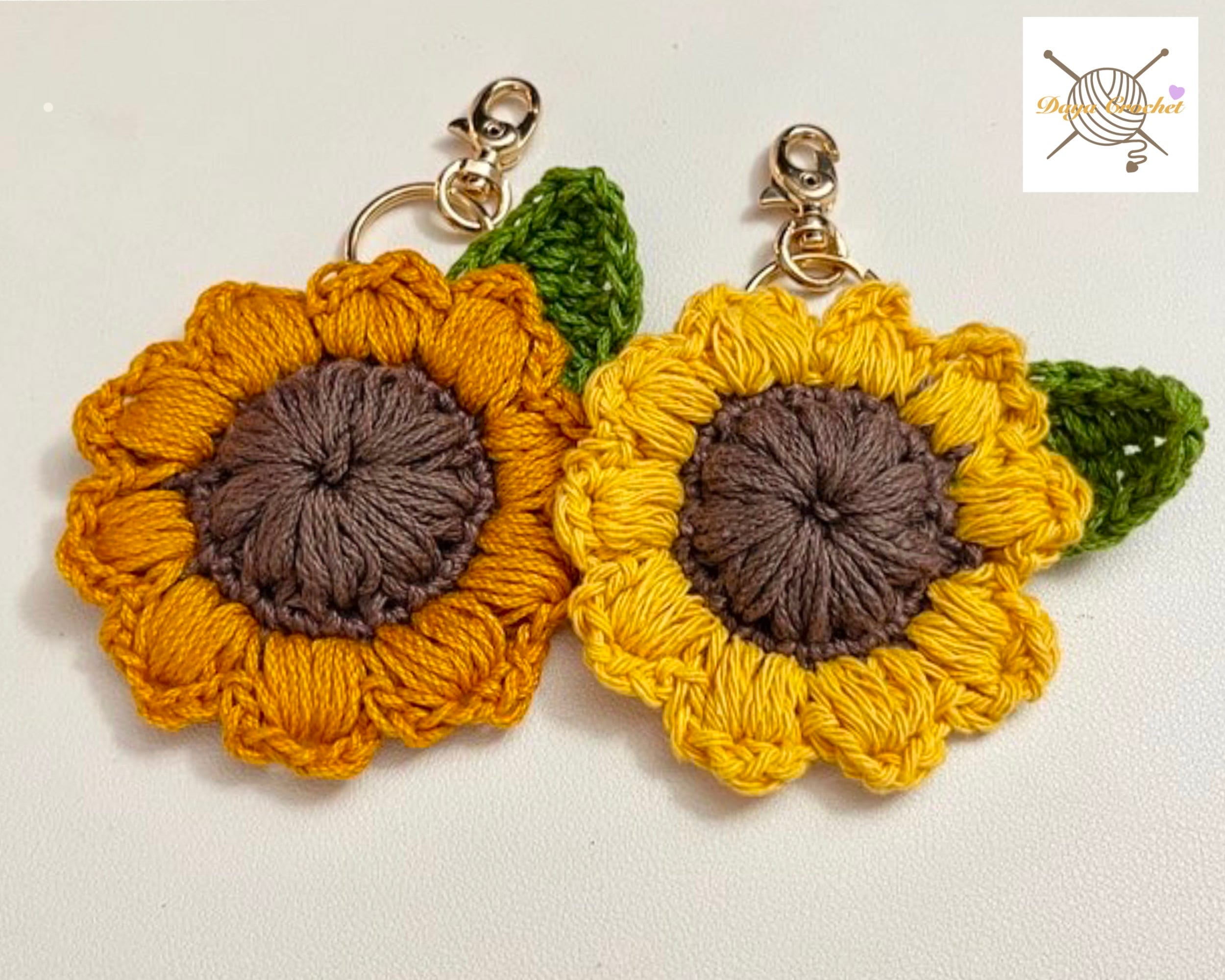 Alpha Key Ring Pattern Crochet PDF Sunflower Key Ring Pattern - Etsy
