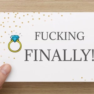 Funny Wedding Card | FUCKING FINALLY! | Congratulations Engagement Party Greeting Card Gift