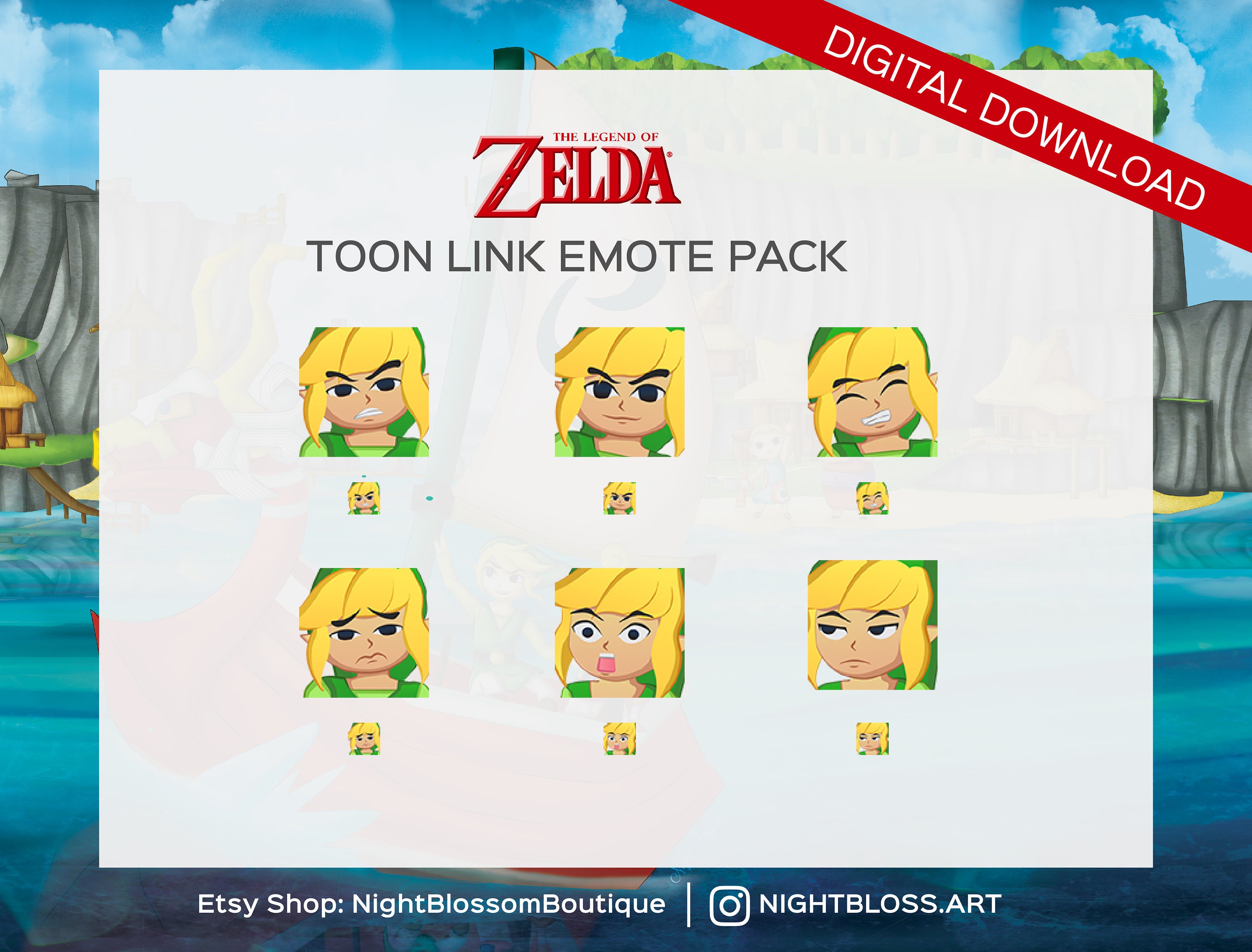 Windwaker Toon Link Emotes Twitch Emotes Discord Emotes Video Etsy
