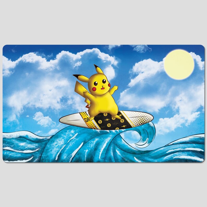 Surfing Pikachu Pokemon Playmat Desk Mat Computer Desk Mat Office Mat