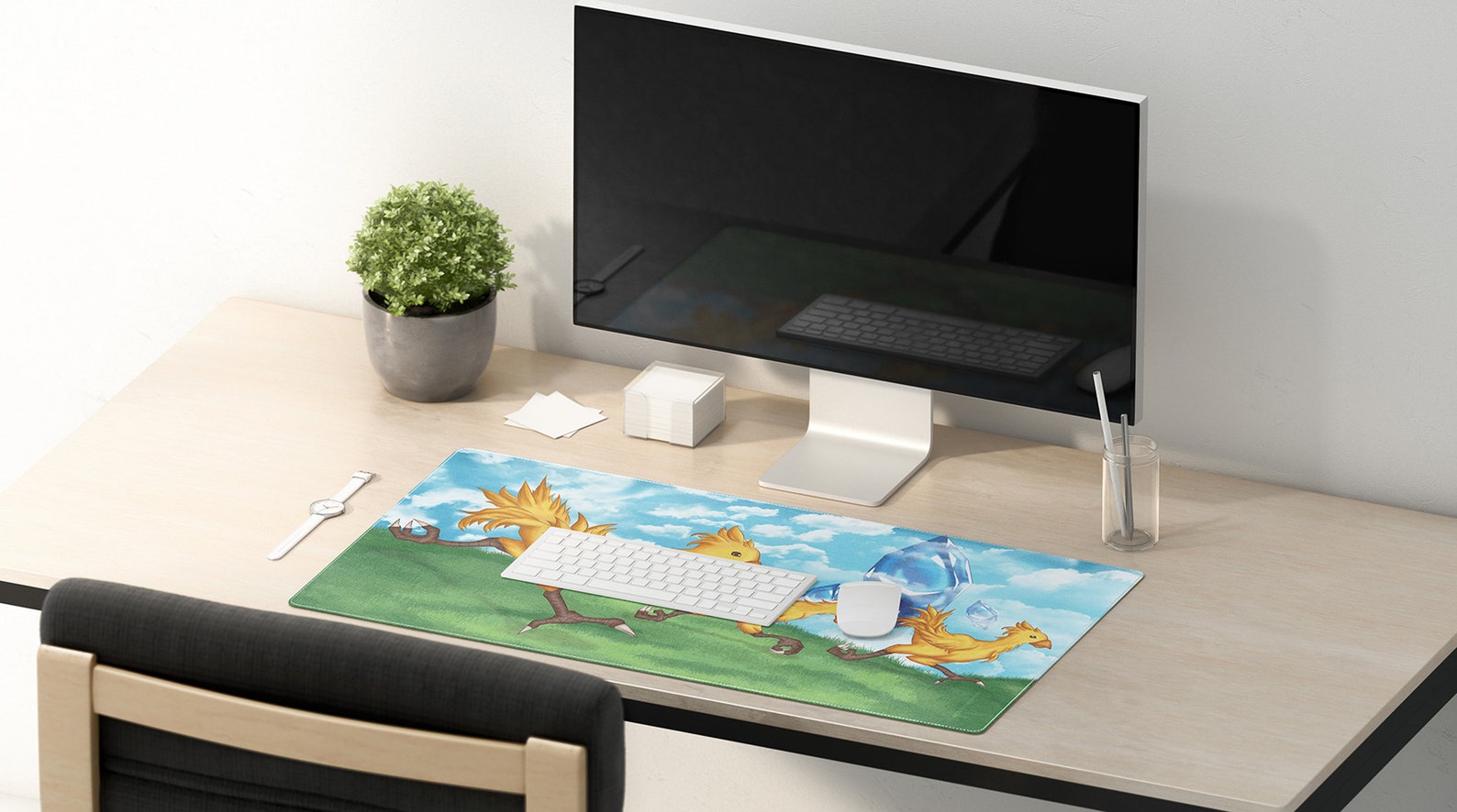 Chocobo Playmat Desk Mat Computer Office Card Games Pokemon Tcg Yugioh