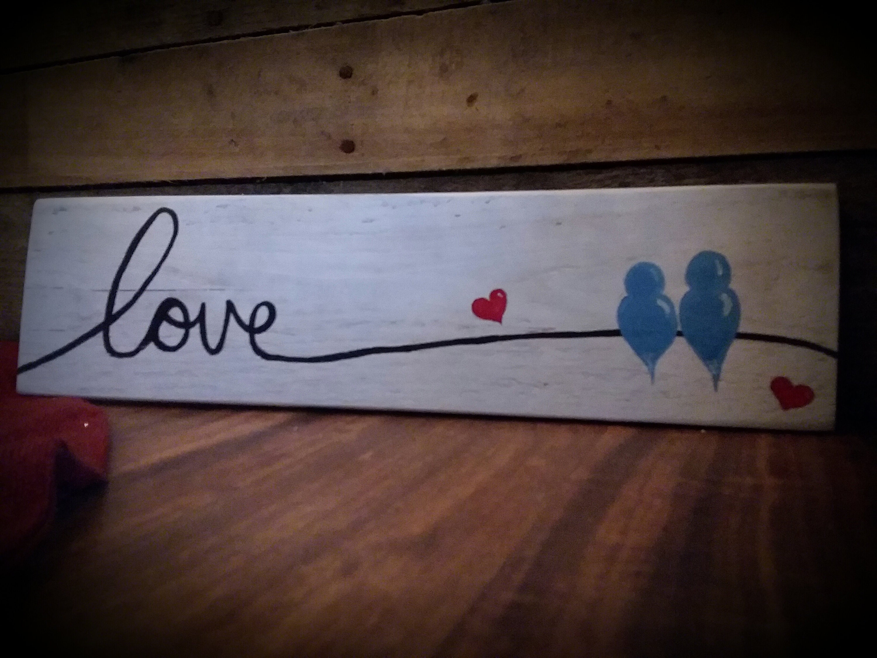 Handmade Wooden Love Birds Sign Etsy