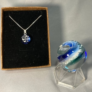 Ashes in glass Sun Catcher & Pendant Combination. Sterling Silver Bail (Add 16&quot;/18&quot; Sterling Chain or Gilson Opal) Lifetime glass keepsake
