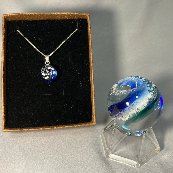 Ashes in glass Sun Catcher & Pendant Combination. Sterling Silver Bail (Add 16"/18" Sterling Chain or Gilson Opal) Lifetime glass keepsake