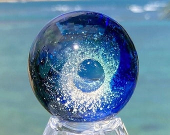 Apanhador de Sol Memorial, Cinzas de Cremação em Vidro (Azul Cobalto nº 4 e Verde Turquesa), Suporte de Acrílico ou Argola de Metal para Pendurar, Pingentes de Cinzas, Vidro Memorial para Animais de Estimação